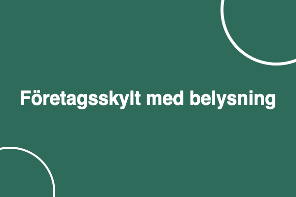 Företagsskylt med belysning